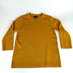 41 Hawthorn scalloped neckline sweater Medium Mustard-yellow WGS10294 Stitch Fix